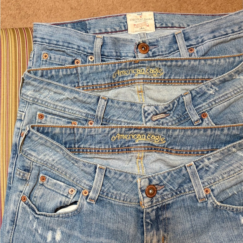 American Eagle Outfitters Light Blue Jeans - 3-pair bundle 1 price
